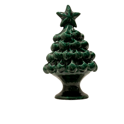 Ceramic Christmas tree shaped decoration in green