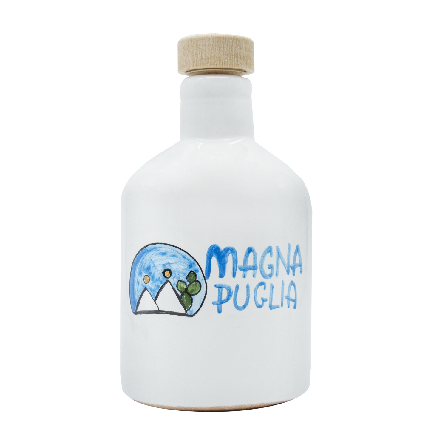 Ceramic 'Magna Puglia' Oil Bottle in White 125 ml